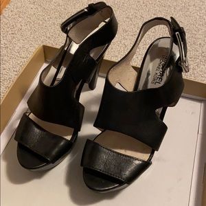 Michael kors black leather heels